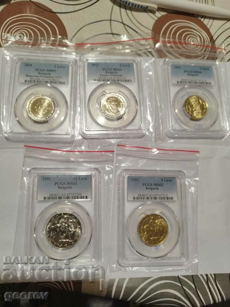 Lot 5-pc. graded coins