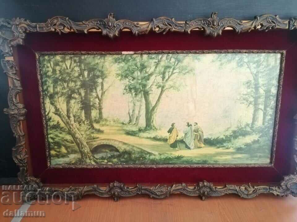 old picture print with frame