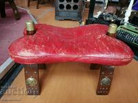 antique wooden chair leather saddle