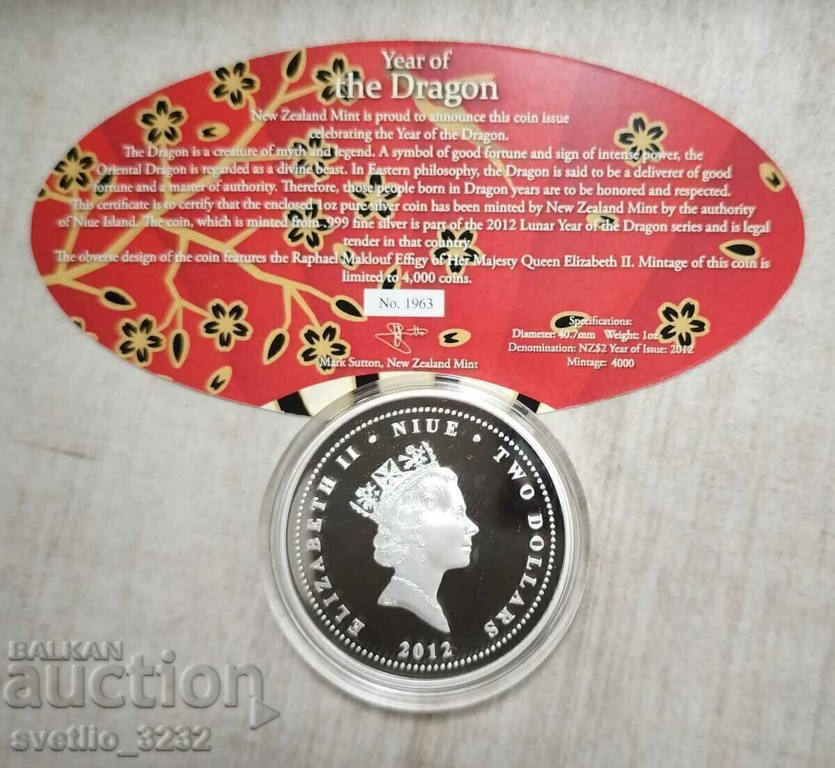 Silver 1 OZ 2012 Year of the Dragon με τιμή € 130.00 | 254.26 BGN