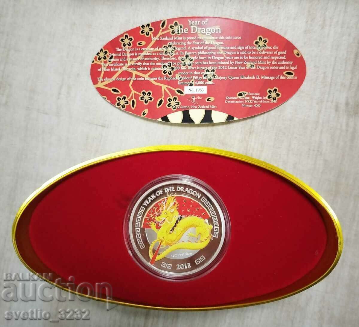 Argint 1 OZ 2012 Anul Dragonului