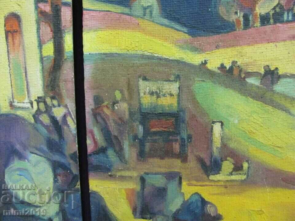 Painting Triptych Todor Dryankov Oil Phaser Signed 60x60cm - 6 Painting Triptych Todor Dryankov Oil Phaser Signed 60x60cm - 6