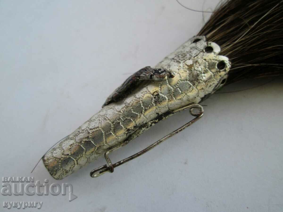 Delivery of Old hunting sign badge hunter with boar bristle Delivery of Old hunting sign badge hunter with boar bristle