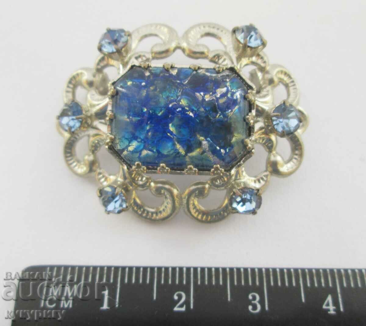 Beautiful vintage Murano glass silver plated ladies brooch - 6 Beautiful vintage Murano glass silver plated ladies brooch - 6