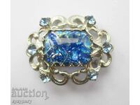 Beautiful vintage Murano glass silver plated ladies brooch