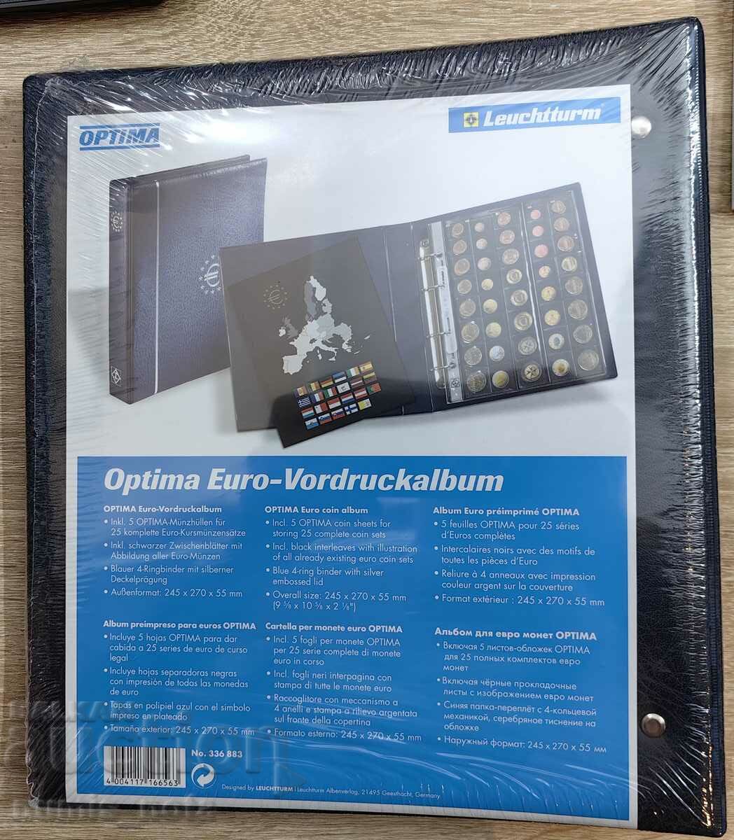 Delivery of OPTIMA coin album with 5 sheets included for 25 Euromon sets Delivery of OPTIMA coin album with 5 sheets included for 25 Euromon sets