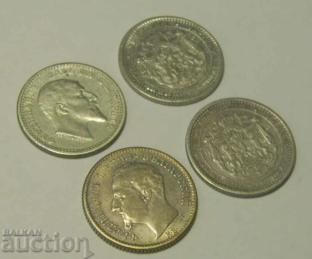 Bulgaria 4 x 50 cents 1910 1891 1883 (x2) - 5 Bulgaria 4 x 50 cents 1910 1891 1883 (x2) - 5