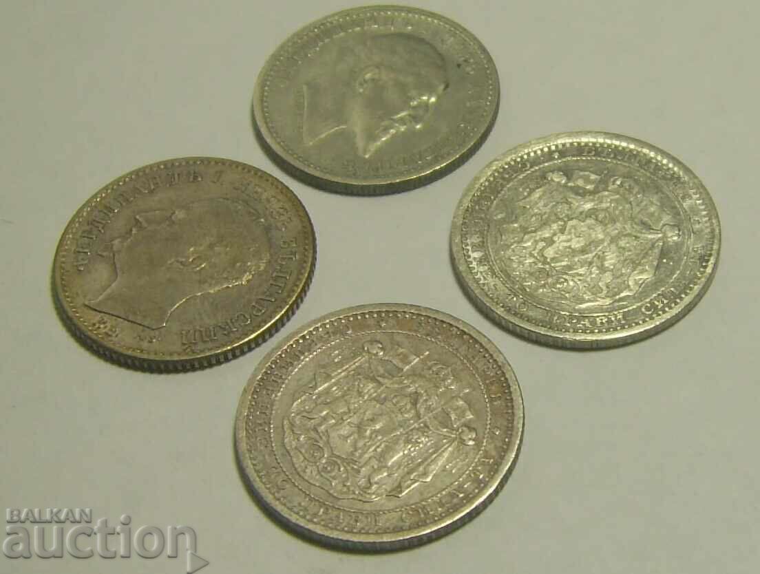 Bulgaria 4 x 50 cents 1910 1891 1883 (x2) - 6 Bulgaria 4 x 50 cents 1910 1891 1883 (x2) - 6