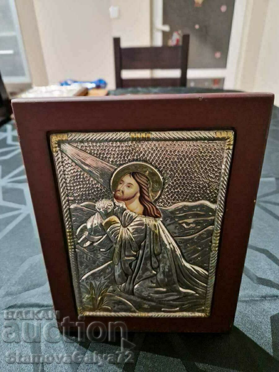 O icoană frumoasă din argint antic - 6