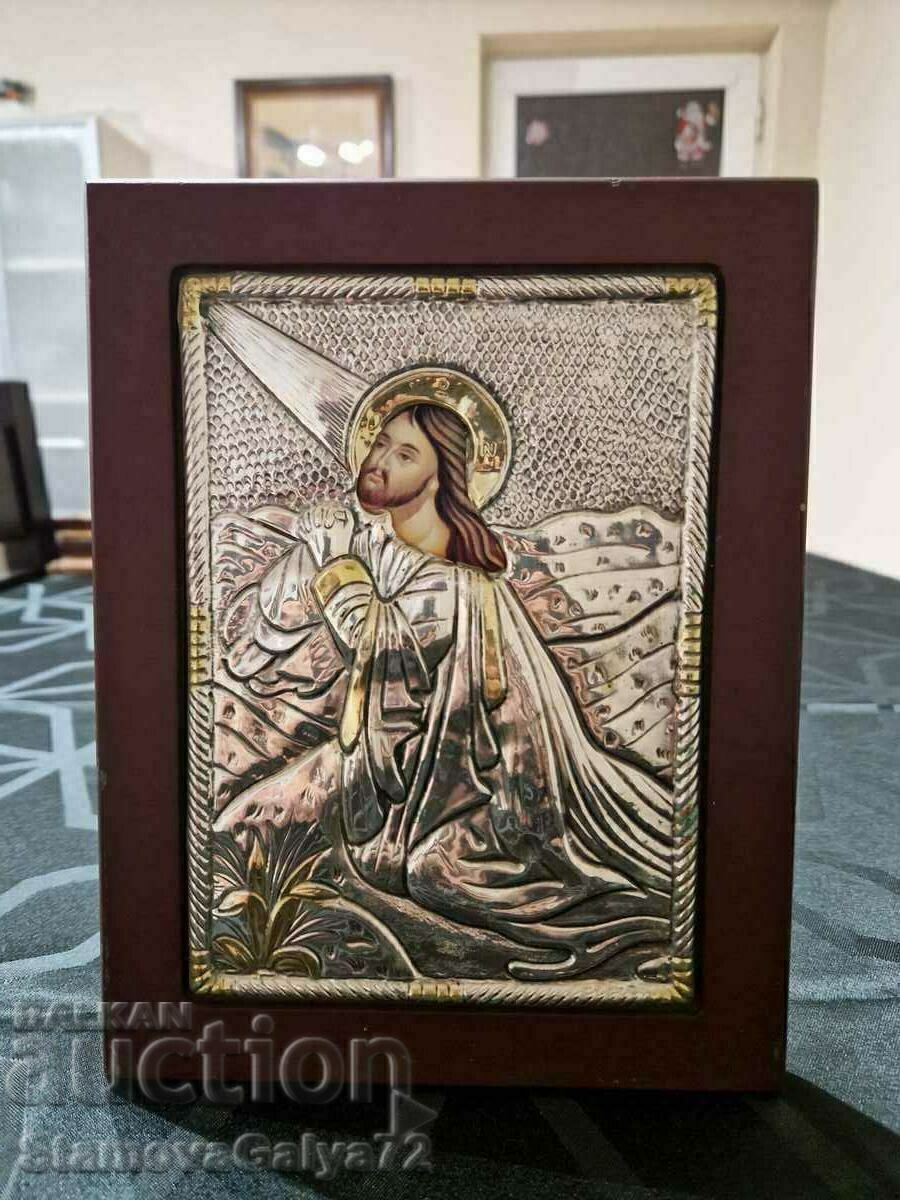 O icoană frumoasă din argint antic