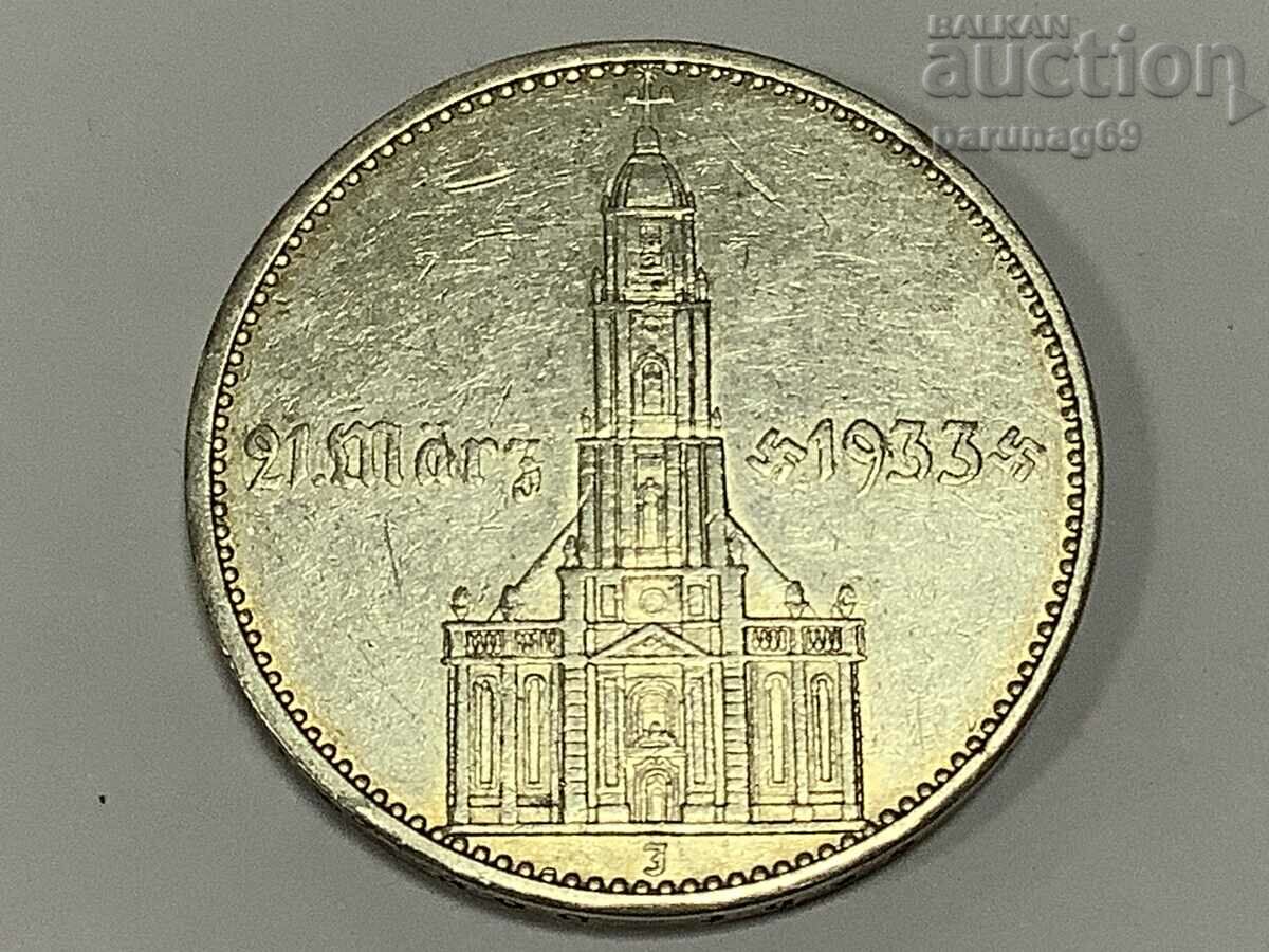 Германия - Трети Райх 5 марки 1934 година J - Хамбург