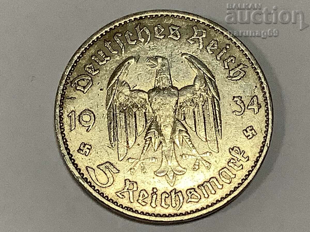 Германия - Трети Райх 5 марки 1934 година А - Берлин