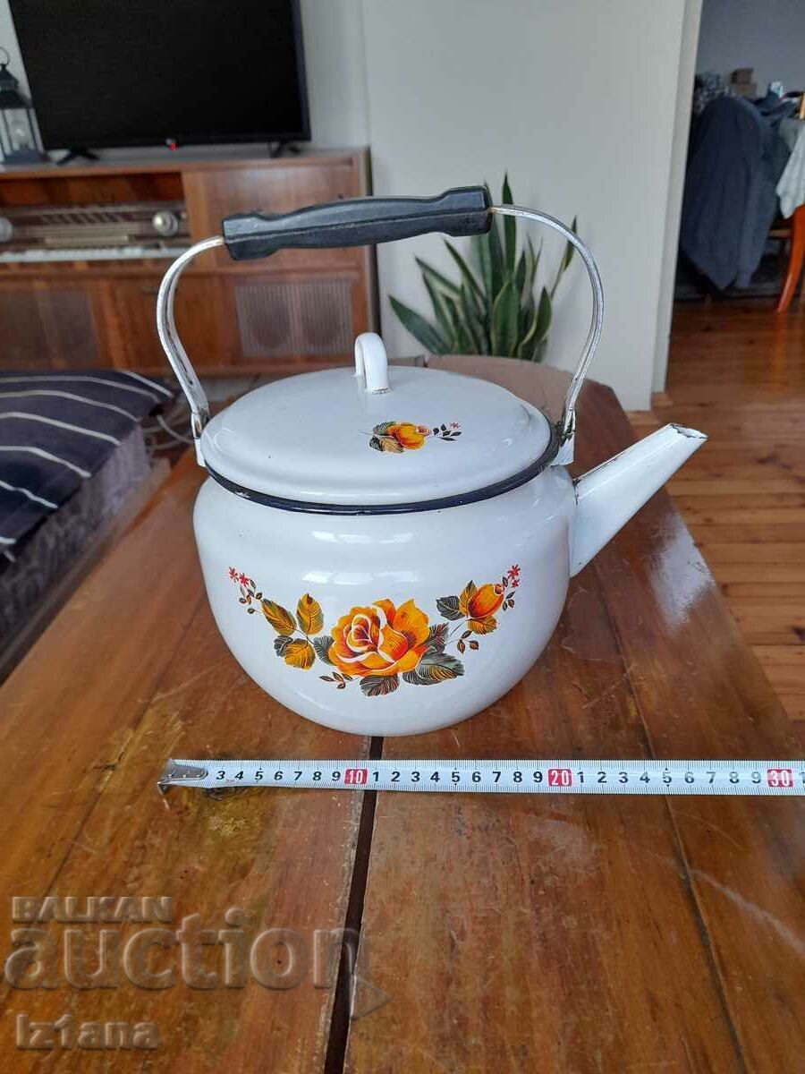 Auction Old enamel teapot Auction Old enamel teapot