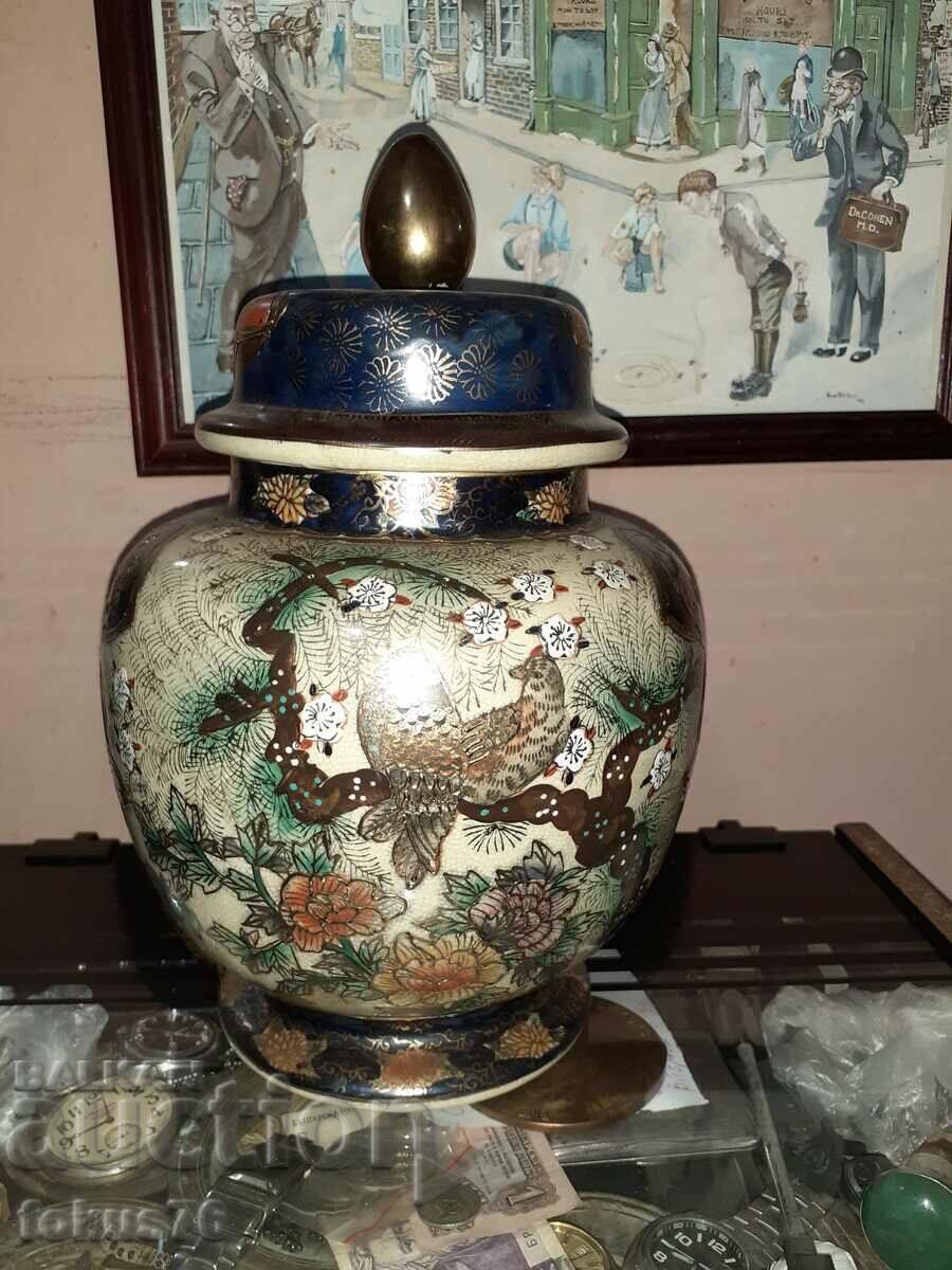 Сатцума Satsuma стара голяма ваза буркан порцелан маркировка