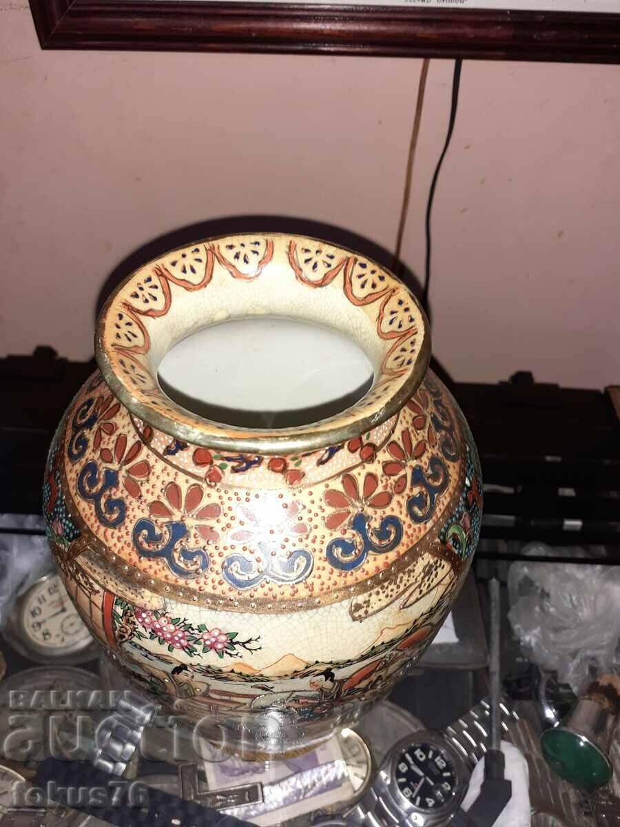 Auction  Satsuma Satsuma old large vase porcelain mark