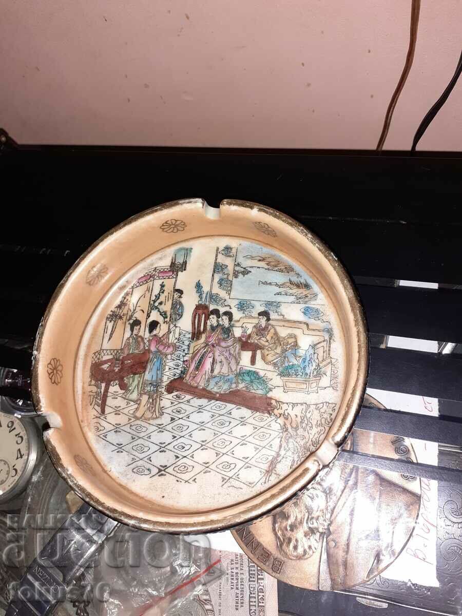 Auction  Satsuma Satsuma old vase ashtray porcelain marked