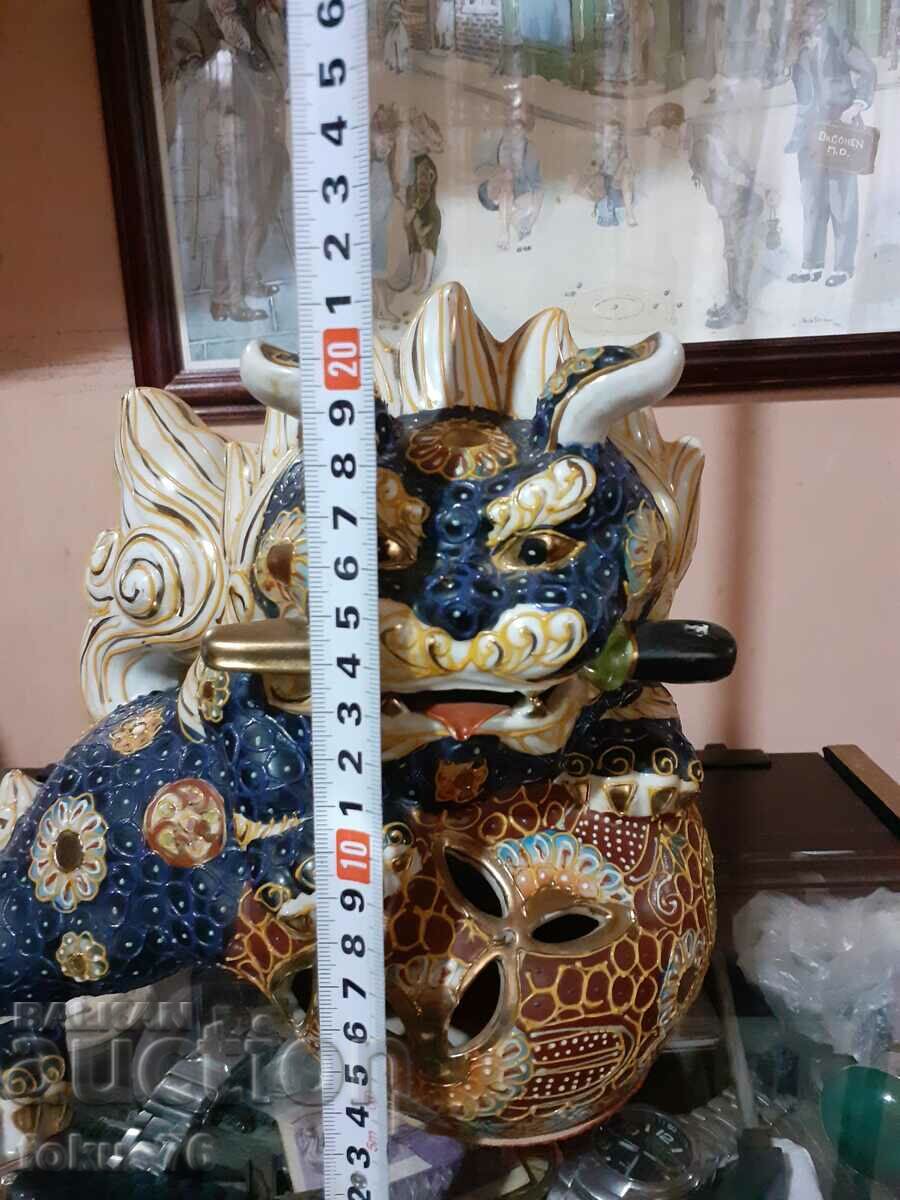 Satsuma Satsuma Kutani Old porcelain figure dragon dog fu - 6 Satsuma Satsuma Kutani Old porcelain figure dragon dog fu - 6