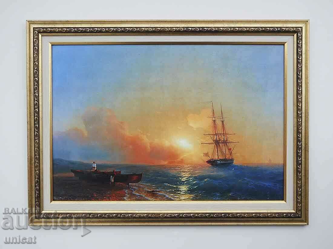 Aivazovsky "Fishermen on the shore of the sea" seascape painting Aivazovsky "Fishermen on the shore of the sea" seascape painting