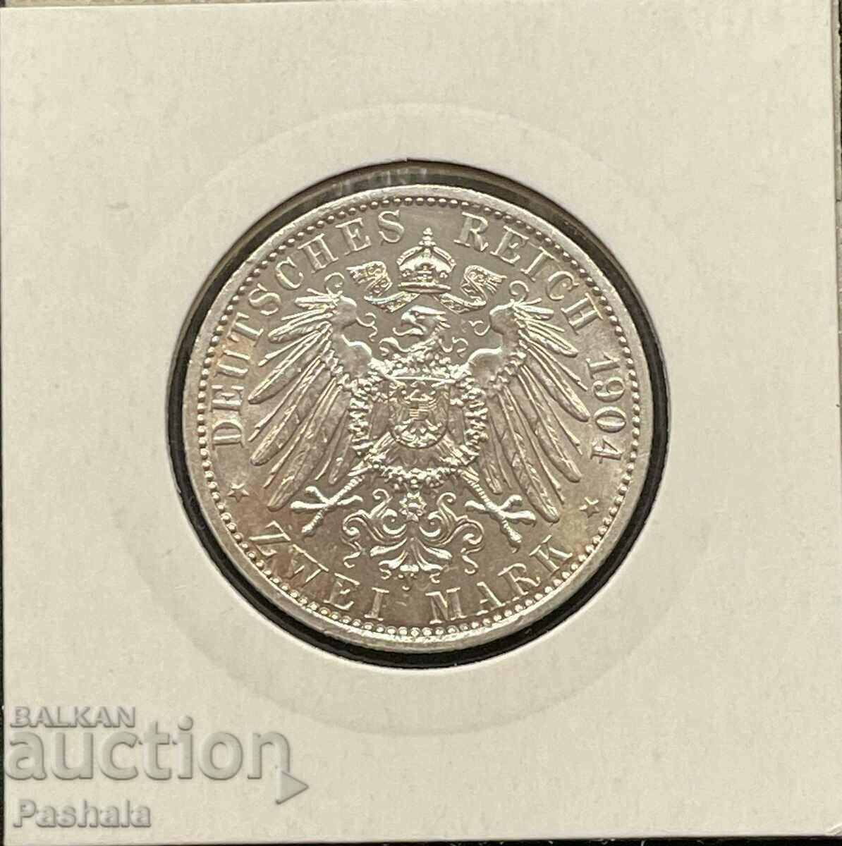 Germany 2 stamps 1904 Hessen. Rare. with price 250.00 BGN | € 127.82 Germany 2 stamps 1904 Hessen. Rare. with price 250.00 BGN | € 127.82