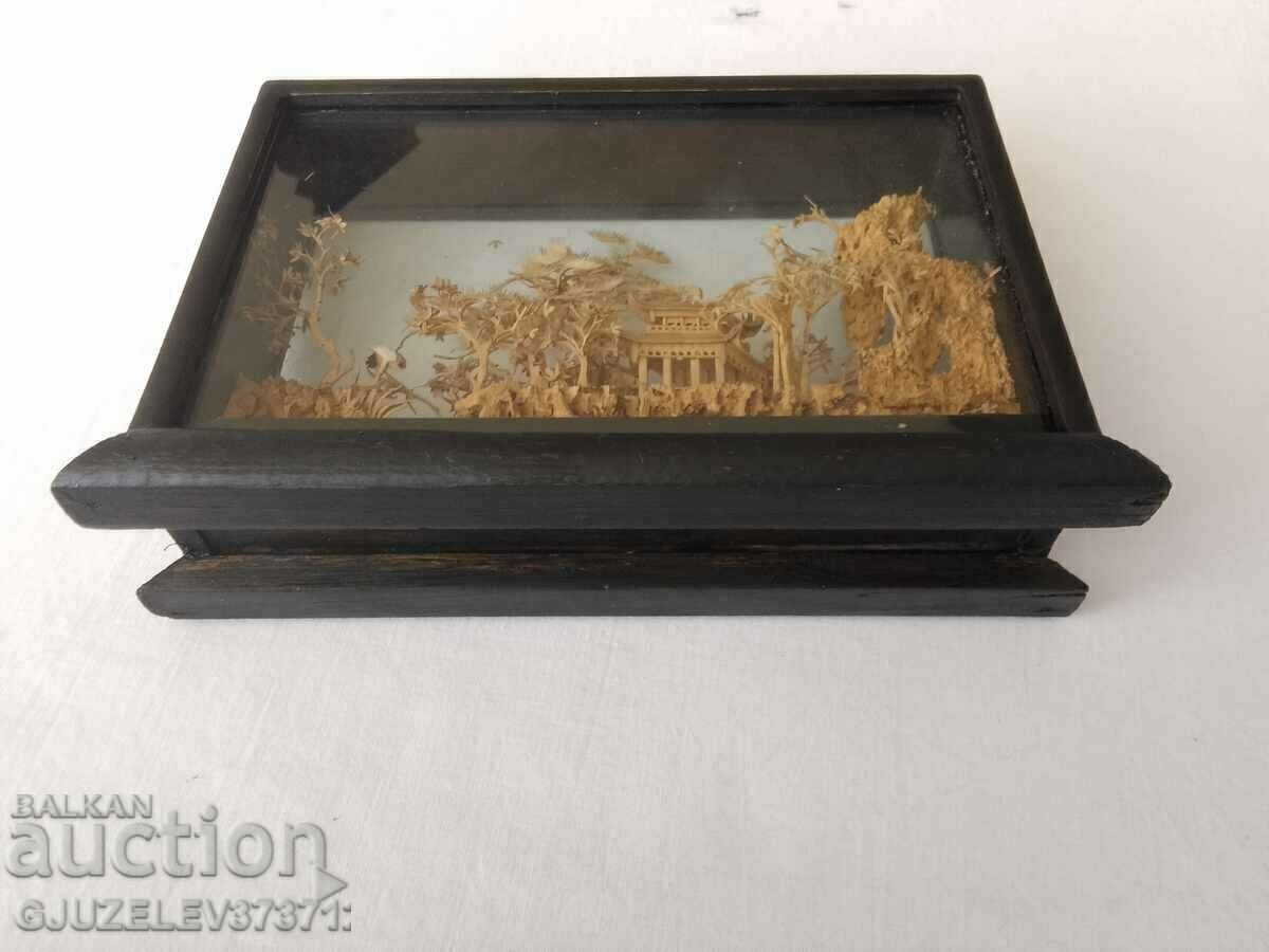 VINTAGE CHINESE HAND CARVED CORK DIORAMA ITEM with price 189.00 BGN | € 96.63 VINTAGE CHINESE HAND CARVED CORK DIORAMA ITEM with price 189.00 BGN | € 96.63