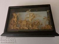 VINTAGE CHINESE HAND CARVED CORK DIORAMA ITEM