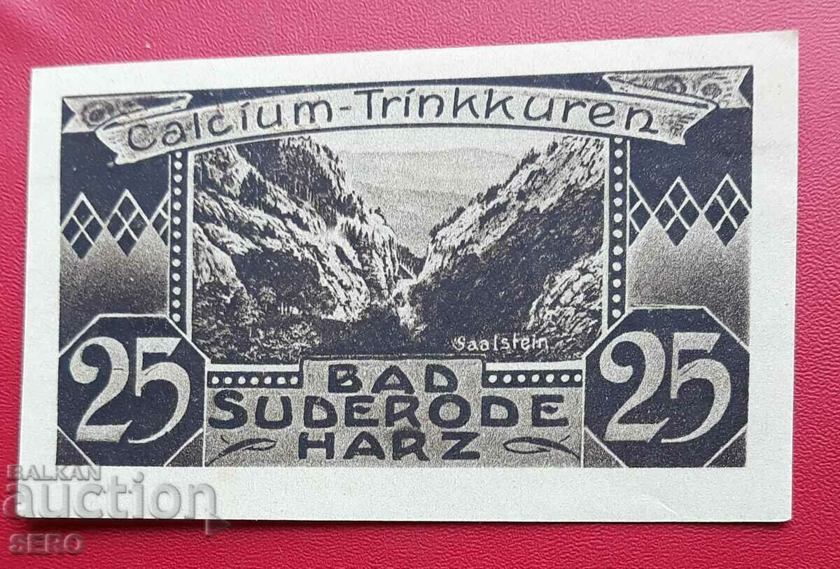 Банкнота-Германия-Саксония-Бад Зудероде-25 пфенига 1921