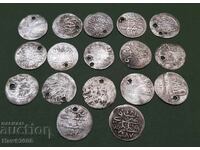 Колекция 17 ахчета акчета ахче акче сребърни Османски монети