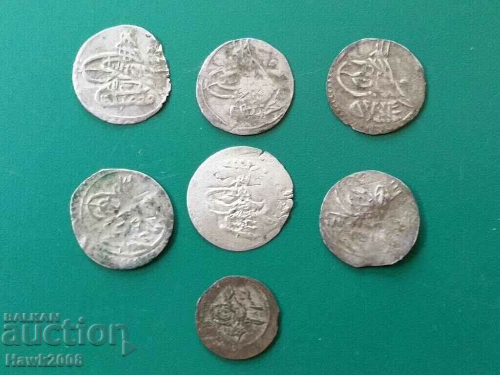 Collection UNPERFECTED 7 ahceta silver Ottoman coins mangers - 7 Collection UNPERFECTED 7 ahceta silver Ottoman coins mangers - 7