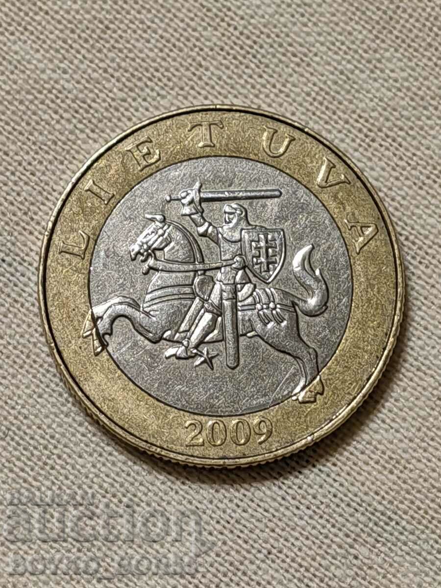 Monedă Lituaniană Rară 2 LITAI 2009 Tiraj 5000 buc. cu preț 15.00 BGN | € 7.67