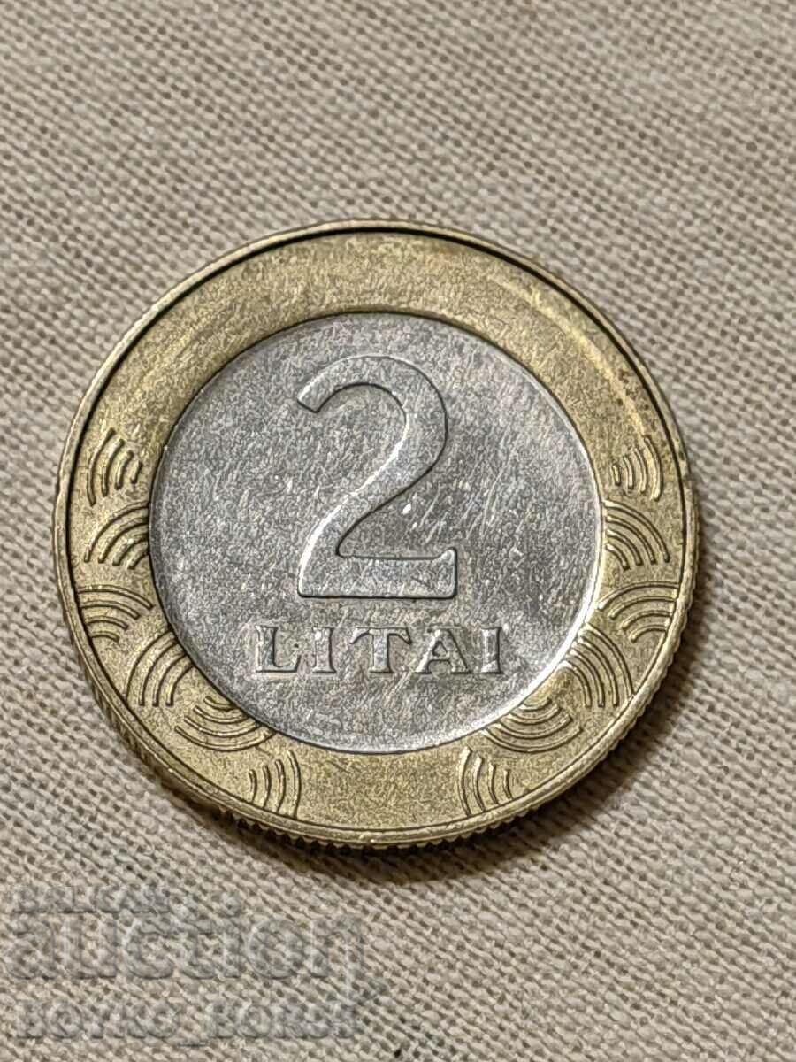 Rare Lithuanian Coin 2 LITAI 2009 Circulation 5000 pcs.