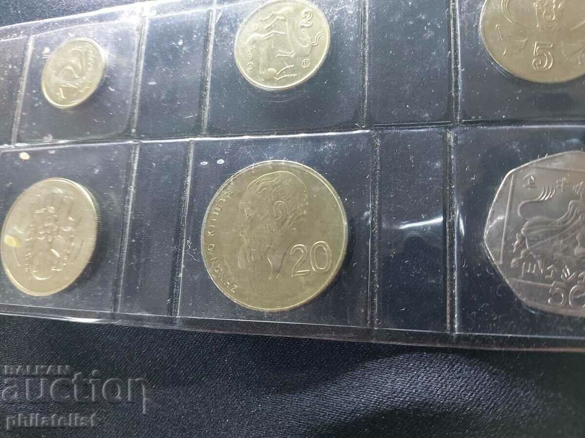 Auction  Complete set - Cyprus in pence, 6 coins
