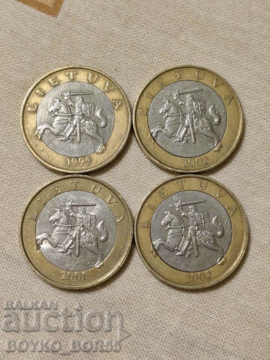 Four Rare Lithuanian Coins 2 LITAI 1999, 2001, 2002 with price 15.00 BGN | € 7.67 Four Rare Lithuanian Coins 2 LITAI 1999, 2001, 2002 with price 15.00 BGN | € 7.67