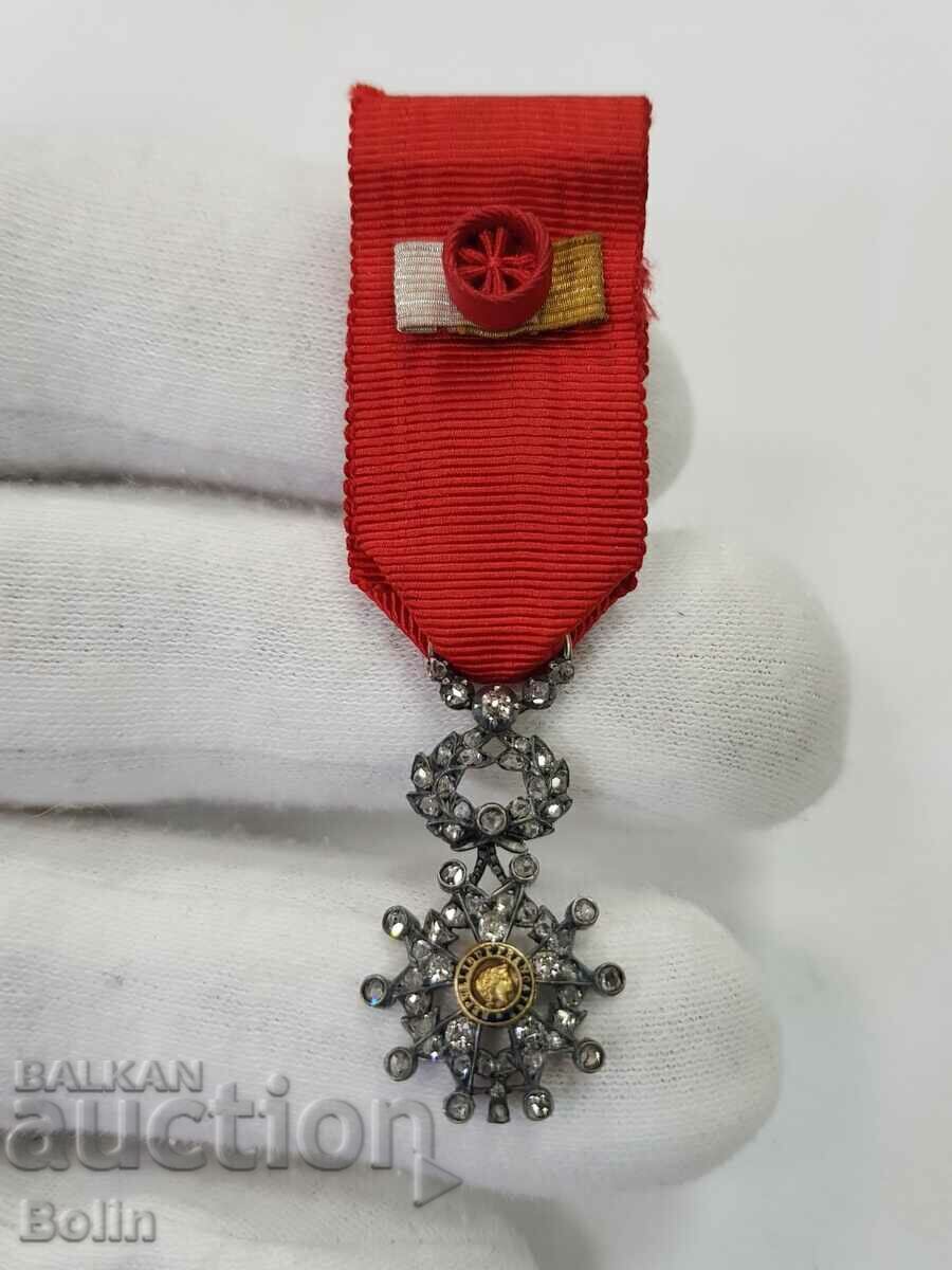 Auction Unique order, miniature of the French Legion with diamonds Auction Unique order, miniature of the French Legion with diamonds