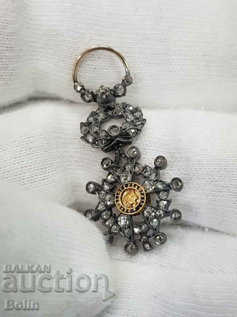 Unique order, miniature of the French Legion with diamonds - 5 Unique order, miniature of the French Legion with diamonds - 5