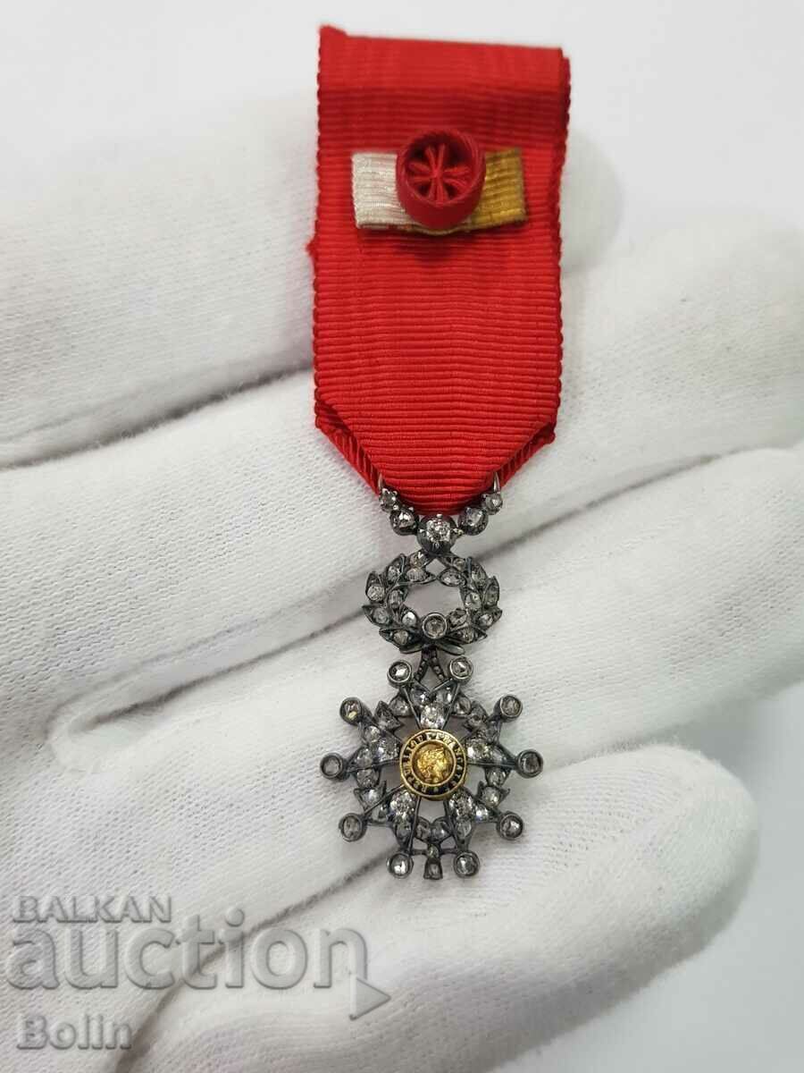 Unique order, miniature of the French Legion with diamonds - 7