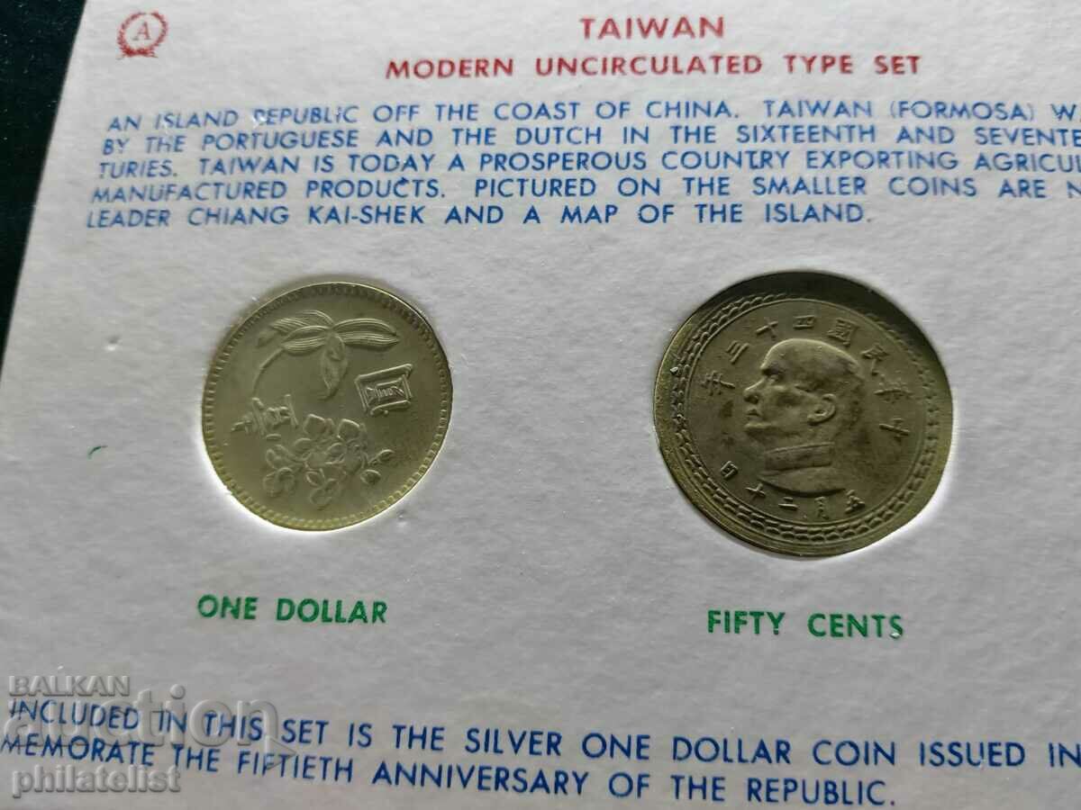Auction Complete bank set - Taiwan 1960, 3 coins Auction Complete bank set - Taiwan 1960, 3 coins