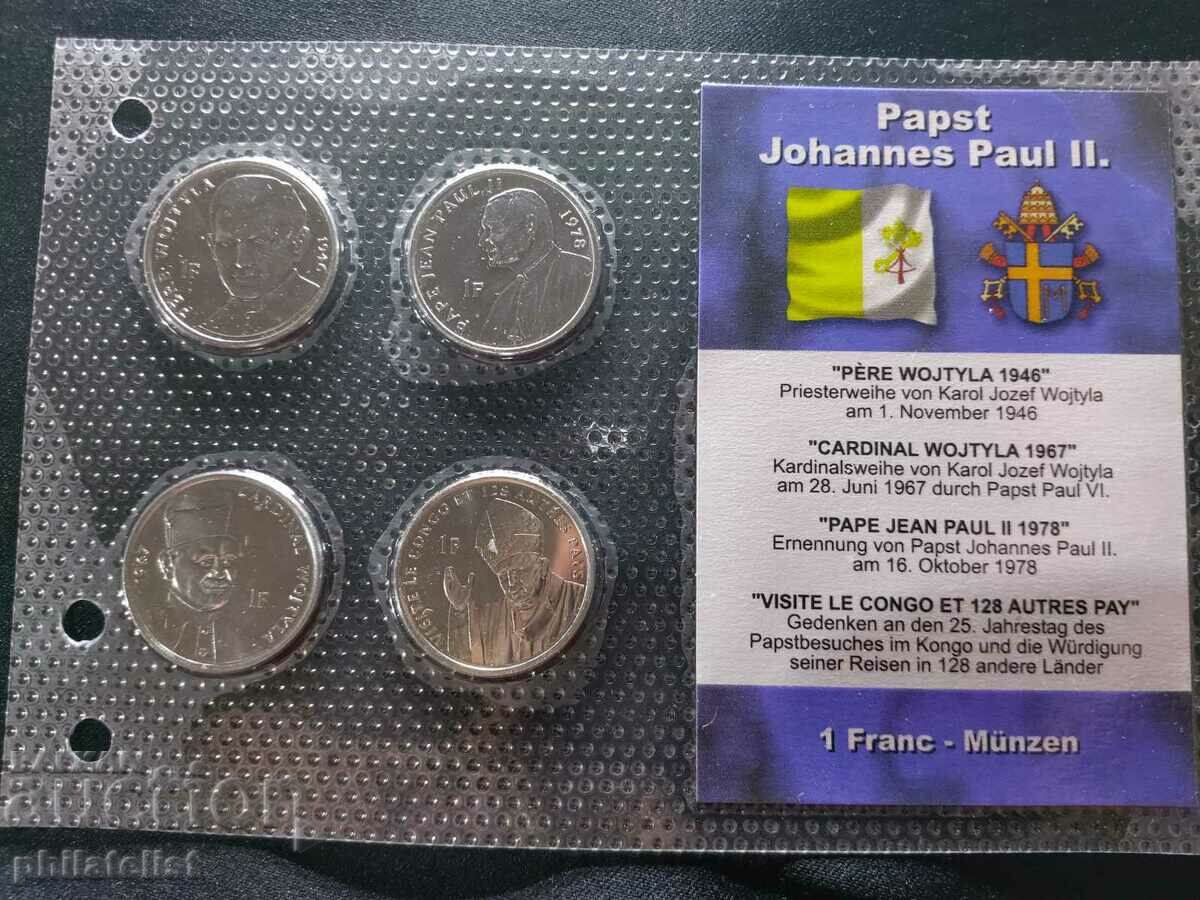 Congo 2004 - Pope John Paul II - Complete set of 4 coins