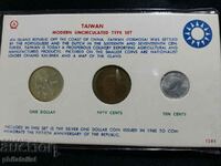 Ολοκληρωμένο τραπεζικό σετ - Ταϊβάν 1960, 3 νομίσματα