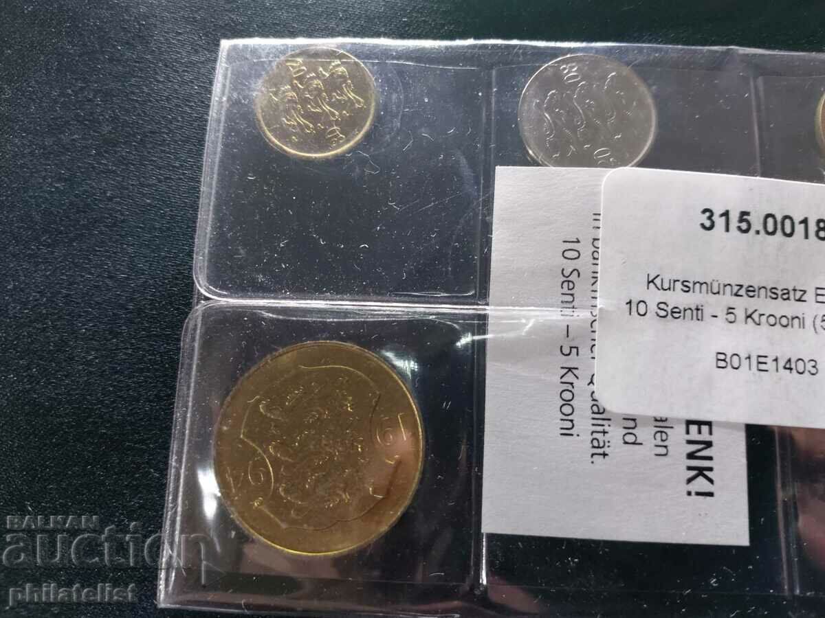 Δημοπρασία Ολοκληρωμένο σετ - Εσθονία, 5 νομίσματα Δημοπρασία Ολοκληρωμένο σετ - Εσθονία, 5 νομίσματα