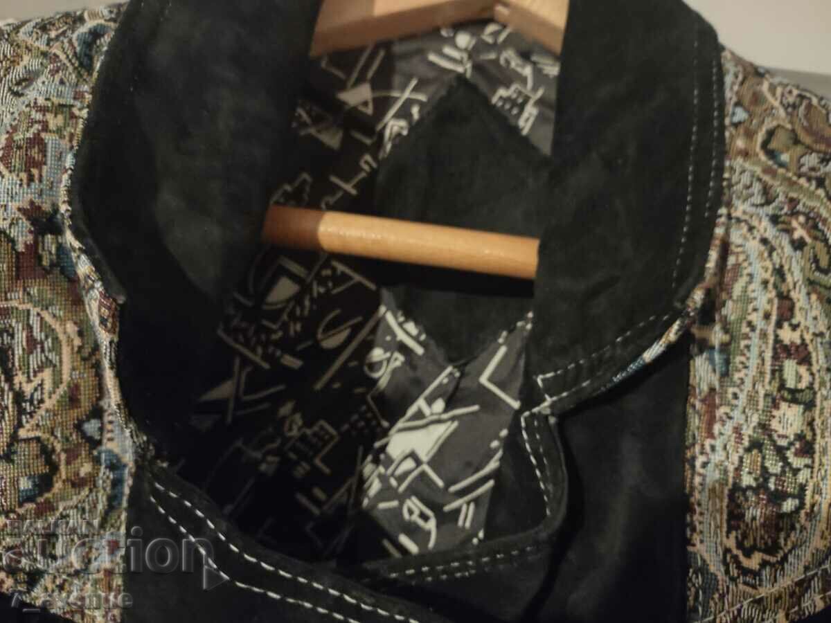 Licitație JACĂ piele cu damasc, franjuri, Vintage, 29.11.23 Licitație JACĂ piele cu damasc, franjuri, Vintage, 29.11.23