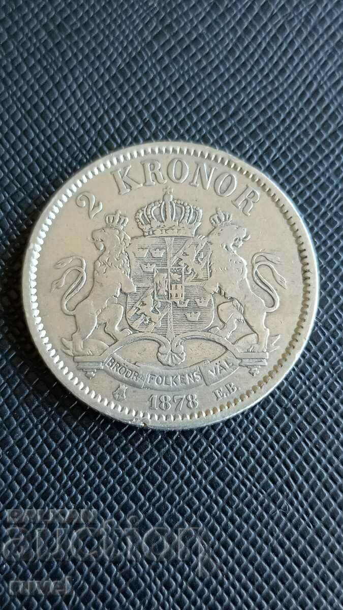 Sweden 2 kroner, 1878 with price 77.00 BGN | € 39.37 Sweden 2 kroner, 1878 with price 77.00 BGN | € 39.37