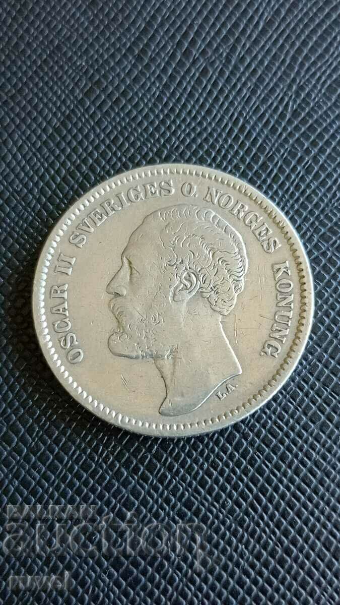 Sweden 2 kroner, 1878