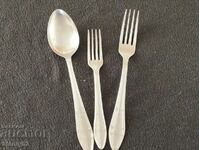 3 pcs spoon and fork set "P.Denev"-Gabrovo