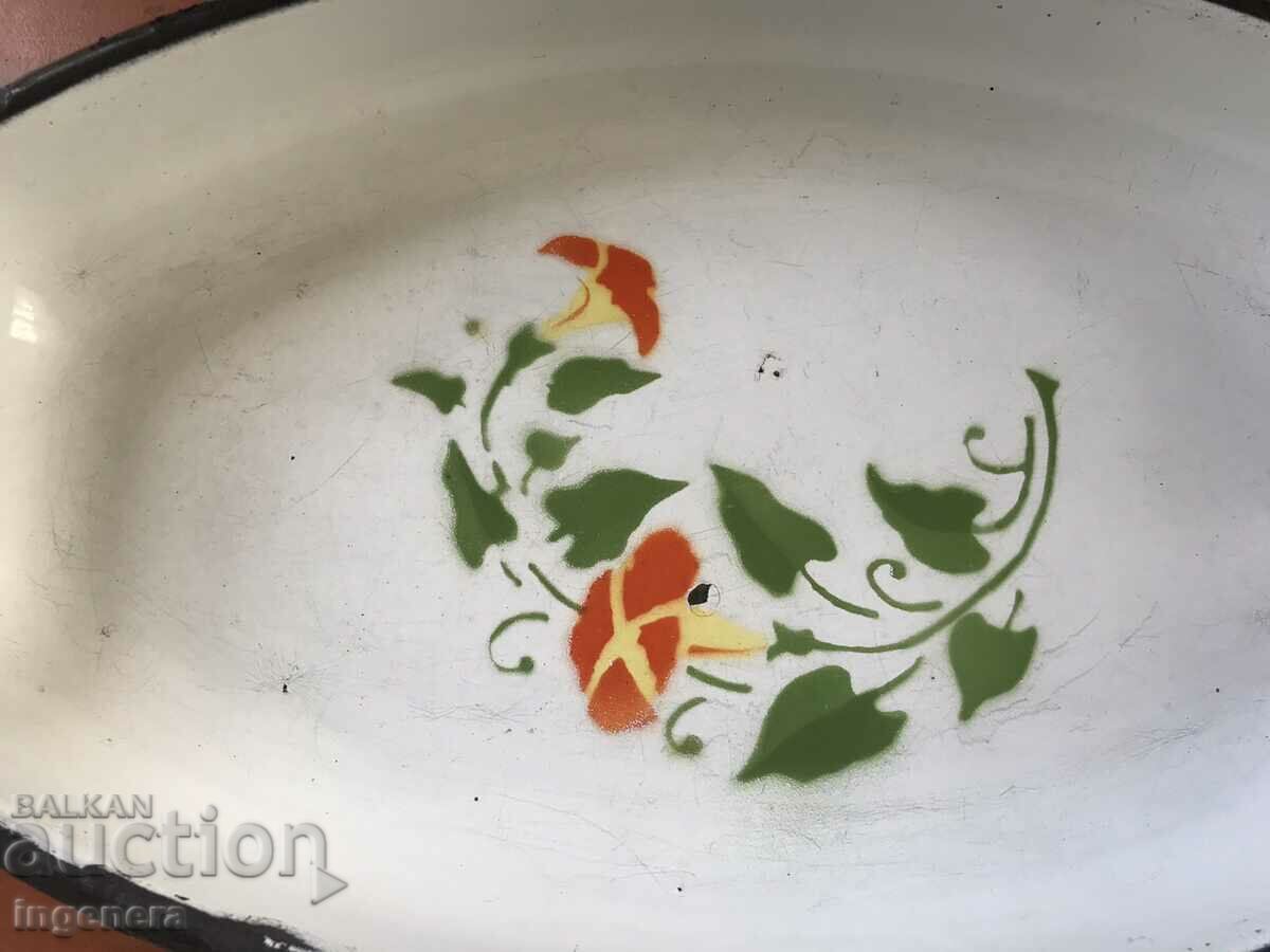 TRAY ENAMELED BY SOCSA MARKING-1968 with price 18.00 BGN | € 9.20 TRAY ENAMELED BY SOCSA MARKING-1968 with price 18.00 BGN | € 9.20