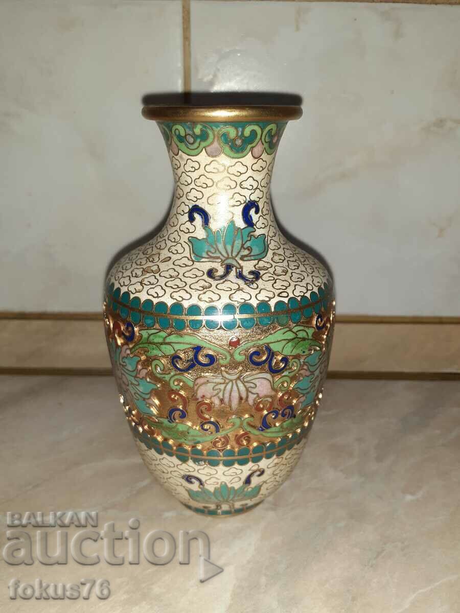 Cloisonne Cloisonne old vase bronze cellular enamel - 5 Cloisonne Cloisonne old vase bronze cellular enamel - 5
