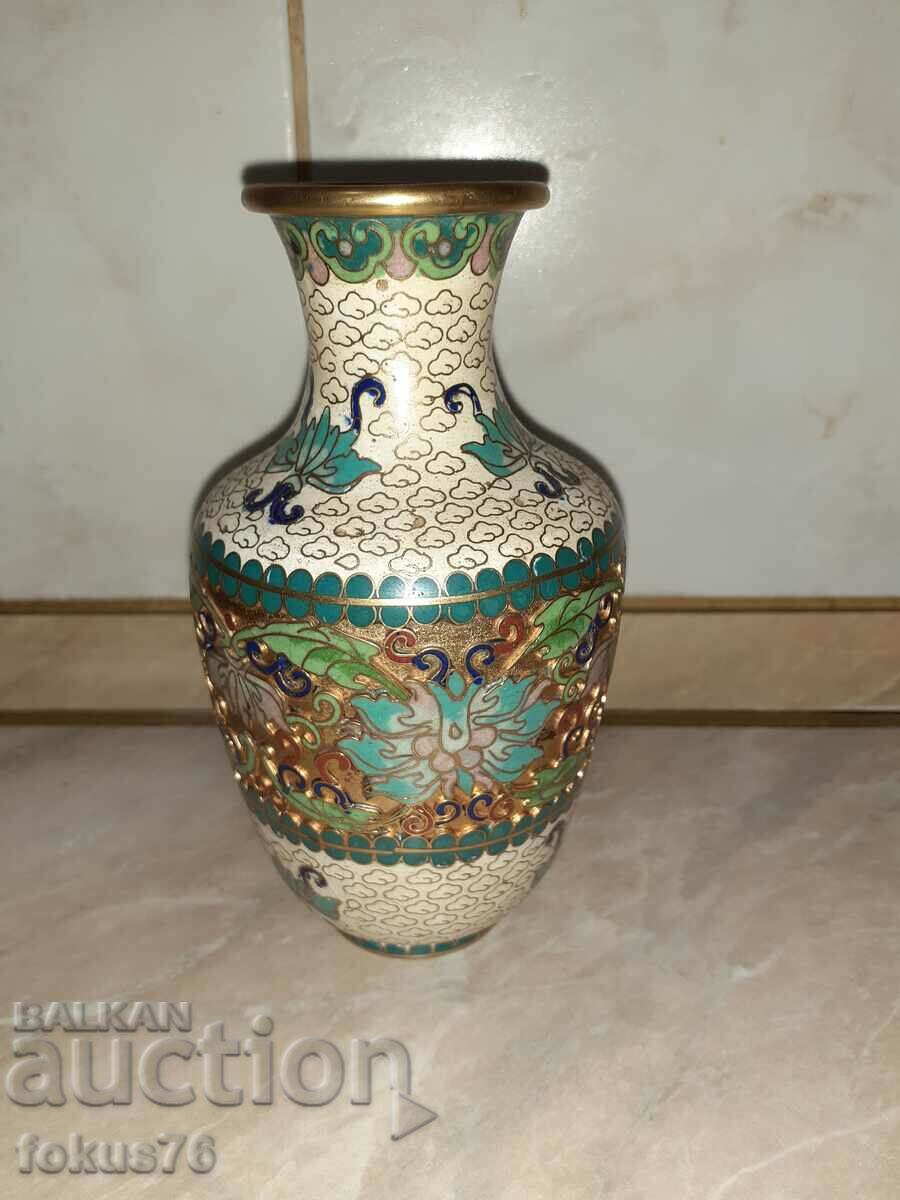 Cloisonne Cloisonne old vase bronze cellular enamel - 6 Cloisonne Cloisonne old vase bronze cellular enamel - 6