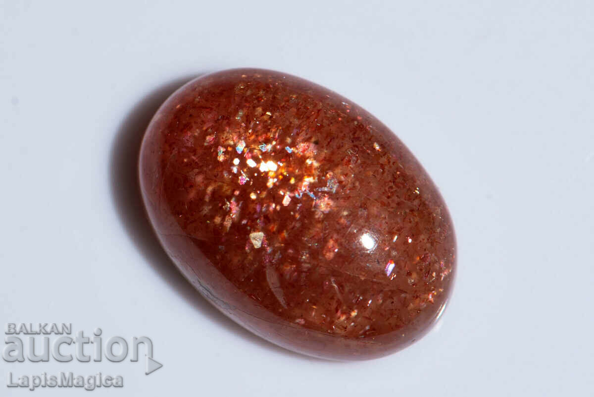 Слънчев камък конфети 14.5ct овален кабошон #8