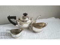Английски сребърен сервиз за чай от 3 части -Бирмингам 1840г