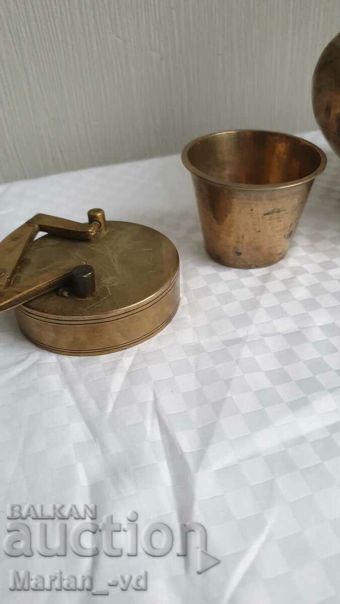 Стар индуиски религиозин месингов съд за вода - 6 Стар индуиски религиозин месингов съд за вода - 6