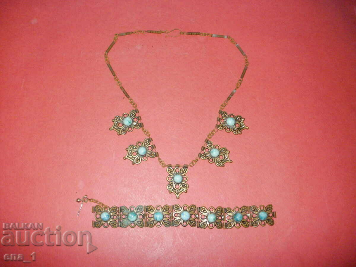 Renaissance bronze jewelry - necklace and bracelet